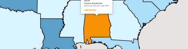 New Interactive Map Shows How Alabama Measures Up in the National Opioid Crisis